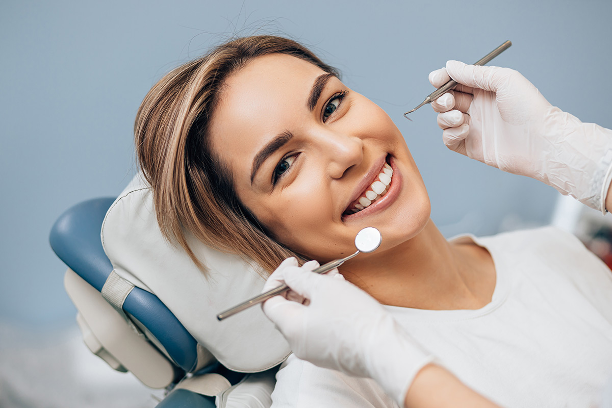 Dental patient receiving preventive care